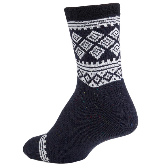 WOOLRICH DOUBLE LAYER HOME SOCKS WITH ALOE VERA BLACK WHITE OS NWT - Picture 1 of 3